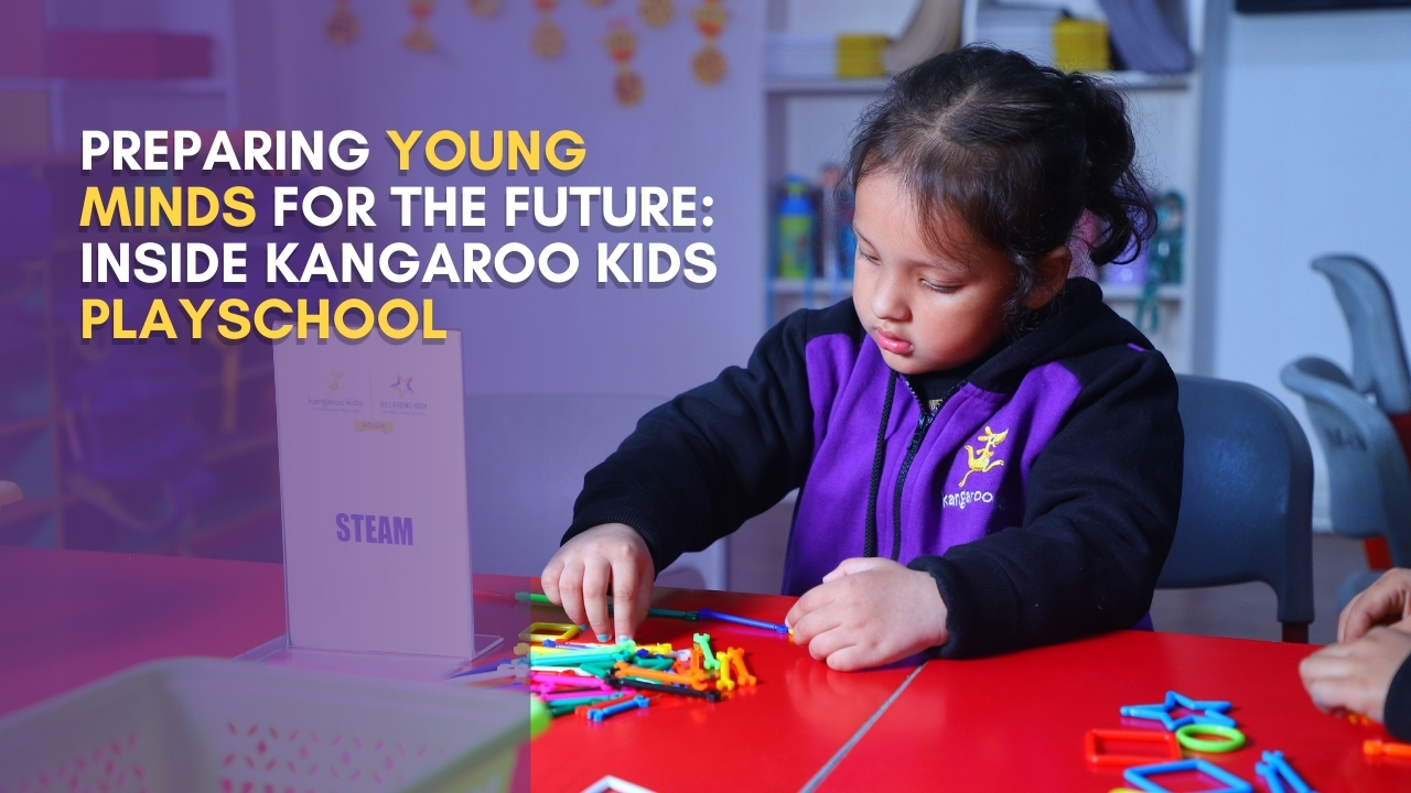Children engaged in interactive learning at Kangaroo Kids Playschool Noida